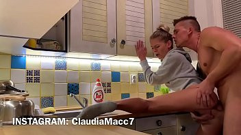 Play Fucking in the kitchen and creampie