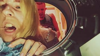 Play My stepsister got stuck in the washing machine and I decided to help her with my big dick