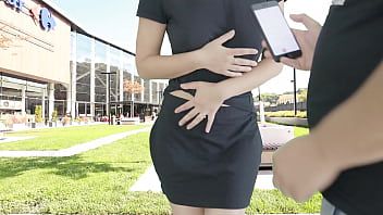 Play Cumming hard in public on the mall terrace with Lush remote controlled vibrator