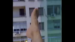 Naughty Neighbor Flashes Dick and Ass from Hotel Window