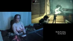 Lesbian BBW Brunette Fucks While Commenting Alan Wake Gameplay