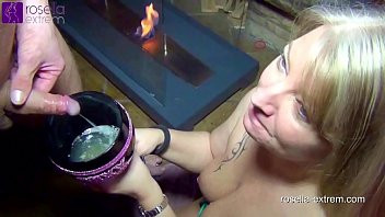 Play Submissive slut swallows cum, drool, gagging and piss cocktail!