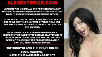 Play Hotkinkyjo and the belly bulge fuck machine